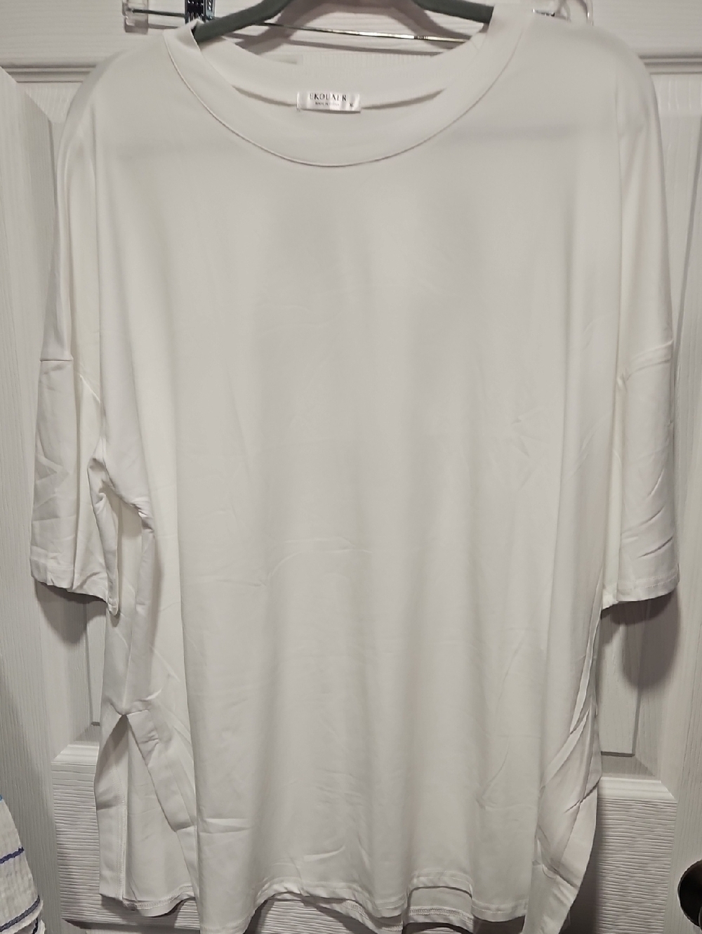 Eloquii White Short Sleeve Crewneck Tee